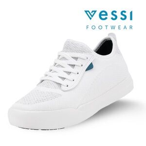 Vessi Weekend Waterproof Knit Sneakers in White